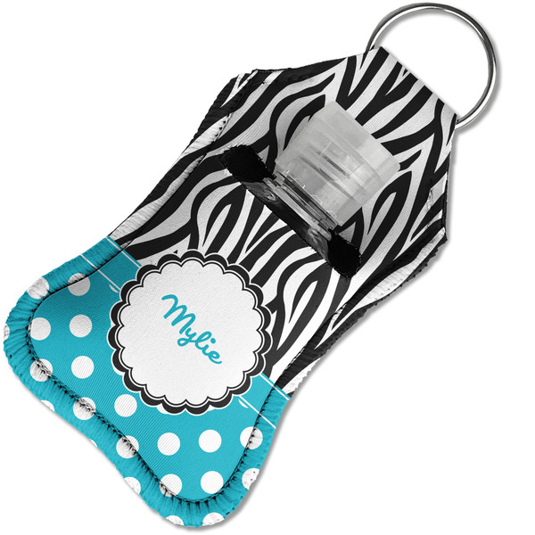 Dots & Zebra Sanitizer Holder Keychain - Small in Case