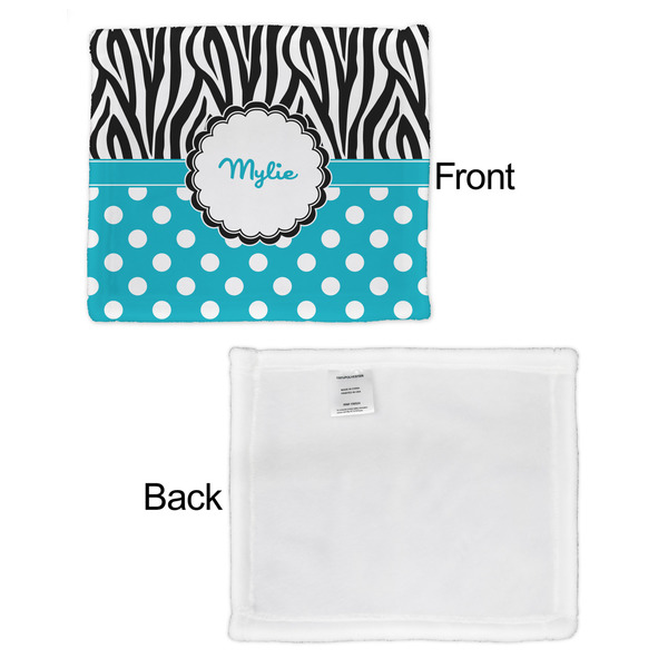 Dots & Zebra Security Blanket - Front & White Back View