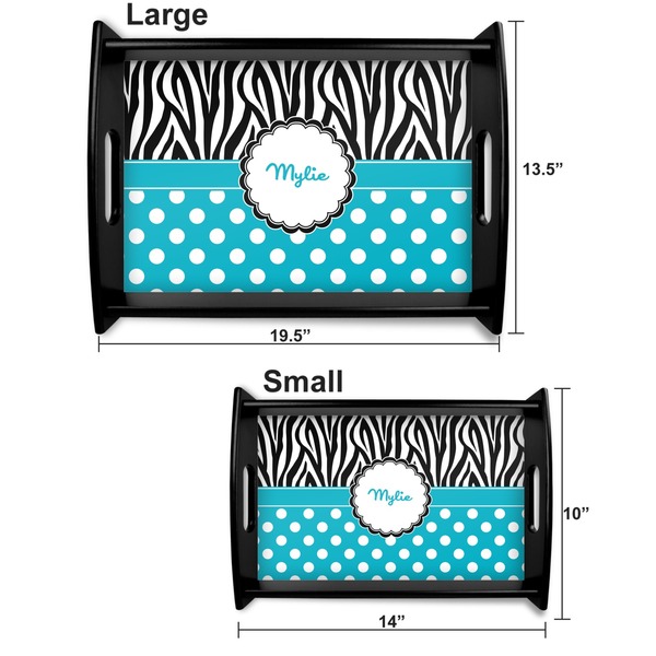 Dots & Zebra Serving Tray Black Sizes