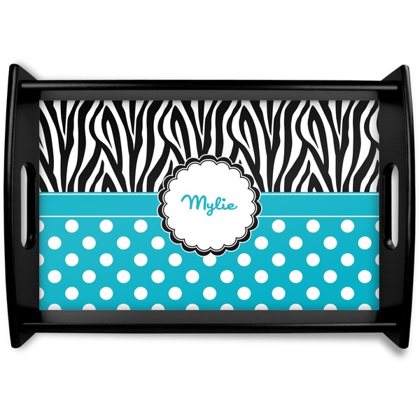 Custom Dots & Zebra Wooden Tray (Personalized)