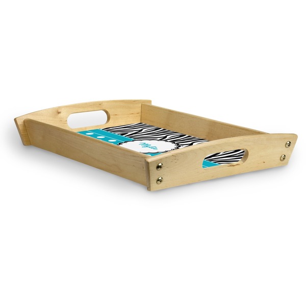 Dots & Zebra Serving Tray Wood Small - Corner