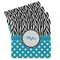Dots & Zebra Set of 4 Sandstone Coasters - Front View