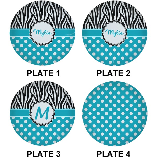 Dots & Zebra Set of Lunch / Dinner Plates (Approval)