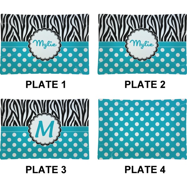 Dots & Zebra Set of Rectangular Appetizer / Dessert Plates (Approval)
