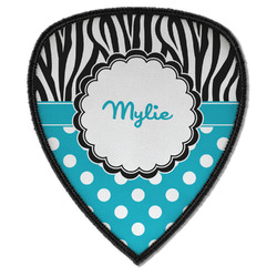 Dots & Zebra Iron on Shield Patch A w/ Name or Text
