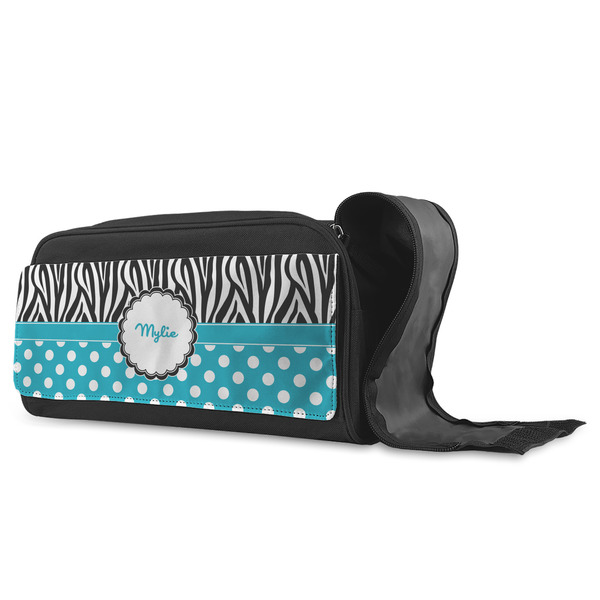 Dots & Zebra Shoe Bags - ANGLE (Open)