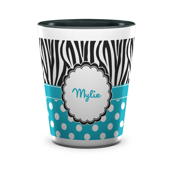 Dots & Zebra Shot Glass - Two Tone - FRONT