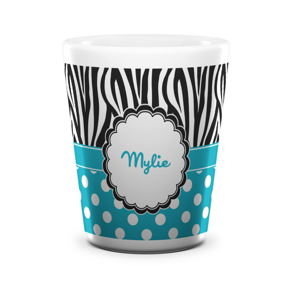 Dots & Zebra Shot Glass - White - FRONT