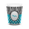 Dots & Zebra Ceramic Shot Glass - 1.5 oz - White - Single (Personalized)