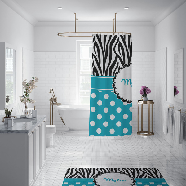 Dots & Zebra Shower Curtain - Custom Size