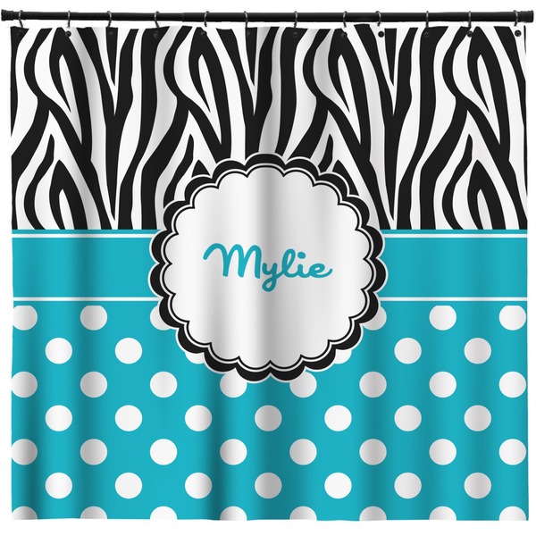 Custom Dots & Zebra Shower Curtain - Custom Size (Personalized)