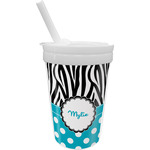 Dots & Zebra Sippy Cup with Straw (Personalized)