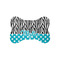 Dots & Zebra Bone Shaped Dog Food Mat (Small) (Personalized)