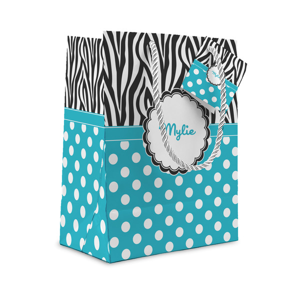 Custom Dots & Zebra Small Gift Bag (Personalized)