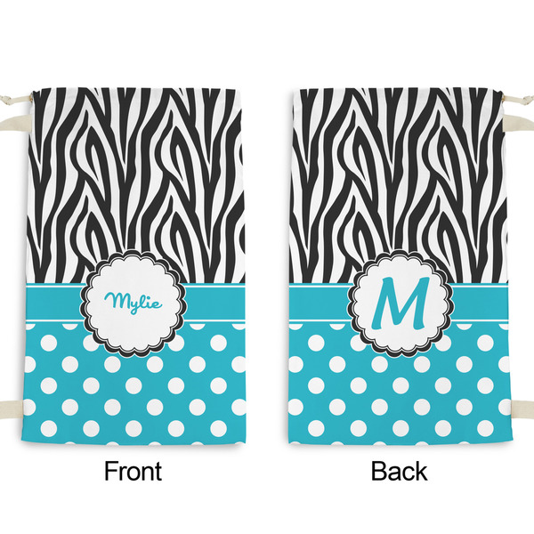 Dots & Zebra Small Laundry Bag - Front & Back View