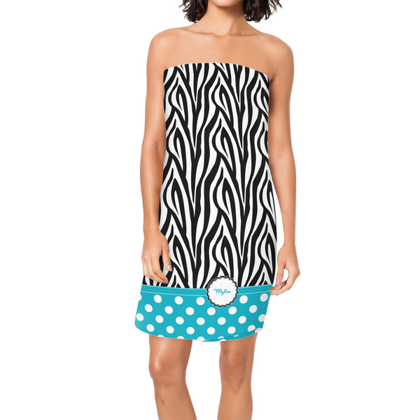 Custom Dots & Zebra Spa / Bath Wrap w/ Name or Text
