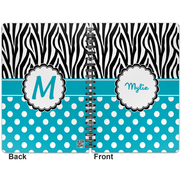 Dots & Zebra Spiral Journal 7 x 10 - Apvl