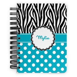 Dots & Zebra Spiral Notebook - 5x7 w/ Name or Text