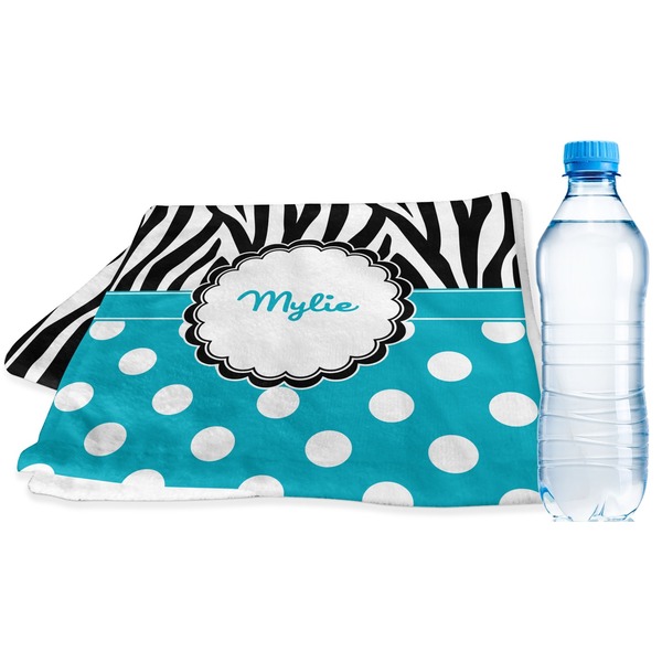 Custom Dots & Zebra Sports & Fitness Towel (Personalized)