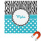 Dots & Zebra Square Car Magnet - 10" (Personalized)