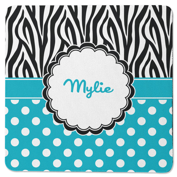 Dots & Zebra Square Coaster Rubber Back - Single