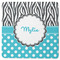 Dots & Zebra Square Rubber Backed Coaster (Personalized)