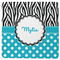 Dots & Zebra Square Rubber Backed Coaster (Personalized)