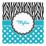 Dots & Zebra Square Decal - Small (Personalized)