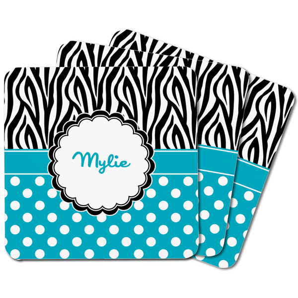 Dots & Zebra Square Fridge Magnet - MAIN