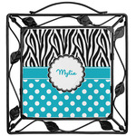 Dots & Zebra Square Trivet (Personalized)