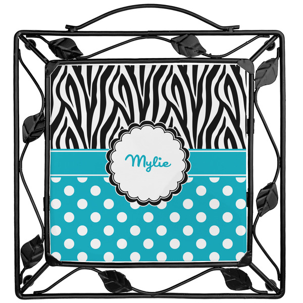Custom Dots & Zebra Square Trivet (Personalized)