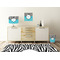 Dots & Zebra Square Wall Decal Wooden Desk