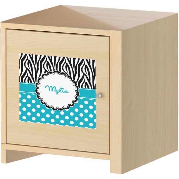 Dots & Zebra Square Wall Decal on Wooden Cabinet