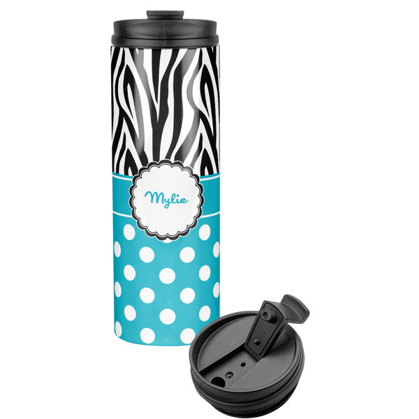 Custom Dots & Zebra Stainless Steel Skinny Tumbler (Personalized)