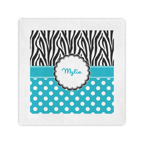 Custom Dots & Zebra Standard Cocktail Napkins (Personalized)