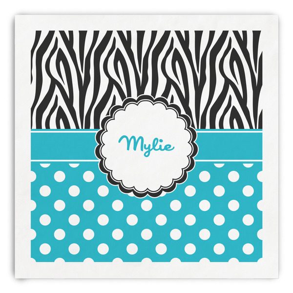Custom Dots & Zebra Paper Dinner Napkins (Personalized)
