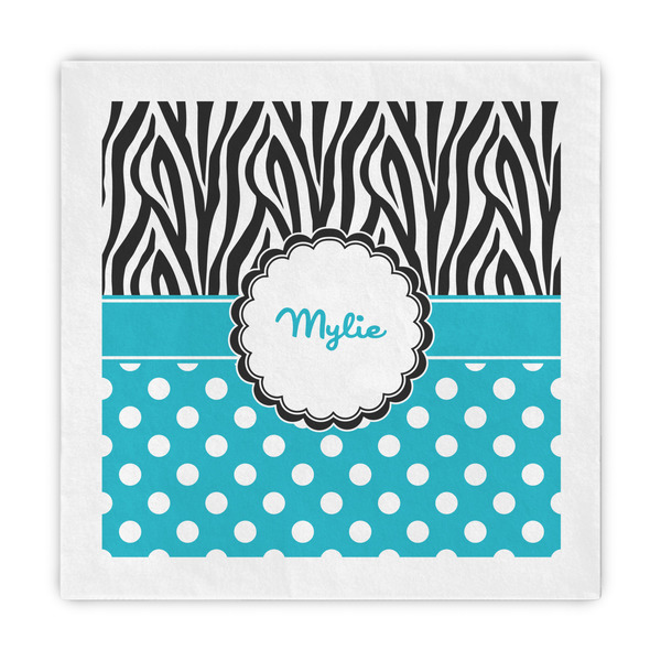 Custom Dots & Zebra Decorative Paper Napkins (Personalized)