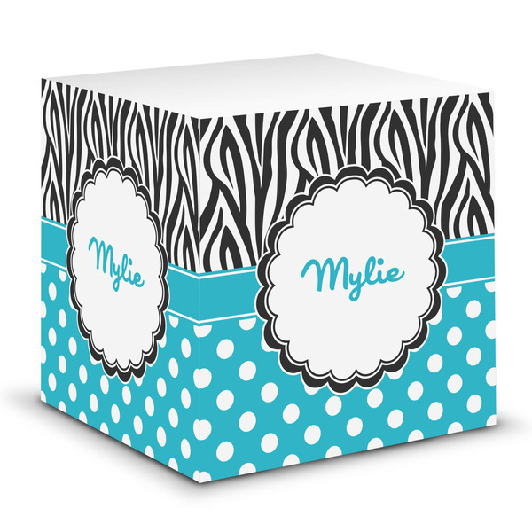 Custom Dots & Zebra Sticky Note Cube (Personalized)