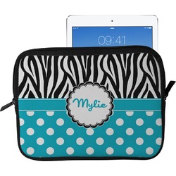 Dots & Zebra Tablet Case / Sleeve - Large (Personalized)