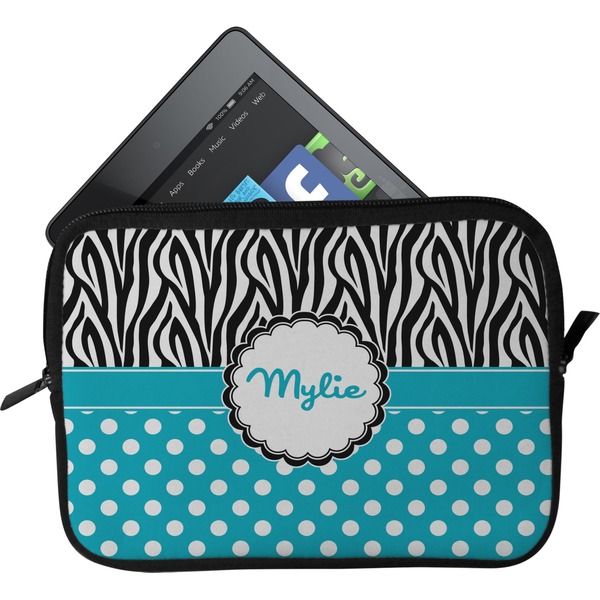 Custom Dots & Zebra Tablet Case / Sleeve - Small (Personalized)