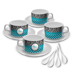Dots & Zebra Tea Cup - Set of 4 (Personalized)