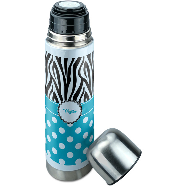 Dots & Zebra Thermos - Lid Off