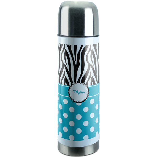 Custom Dots & Zebra Stainless Steel Thermos (Personalized)
