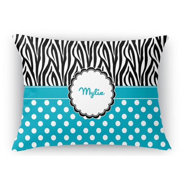Custom Dots & Zebra Rectangular Throw Pillow Case (Personalized)