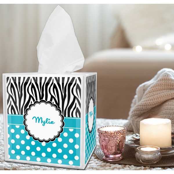 Dots & Zebra Tissue Box - LIFESTYLE