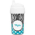 Dots & Zebra Toddler Sippy Cup (Personalized)