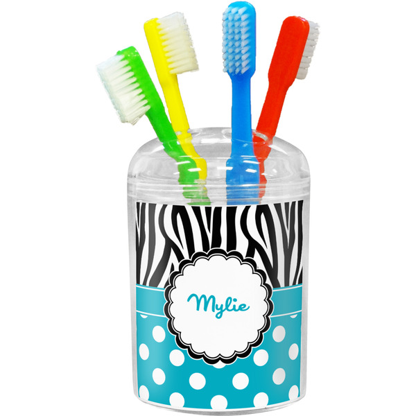 Custom Dots & Zebra Toothbrush Holder (Personalized)