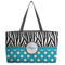 Dots & Zebra Beach Totes Bag - w/ Black Handles (Personalized)
