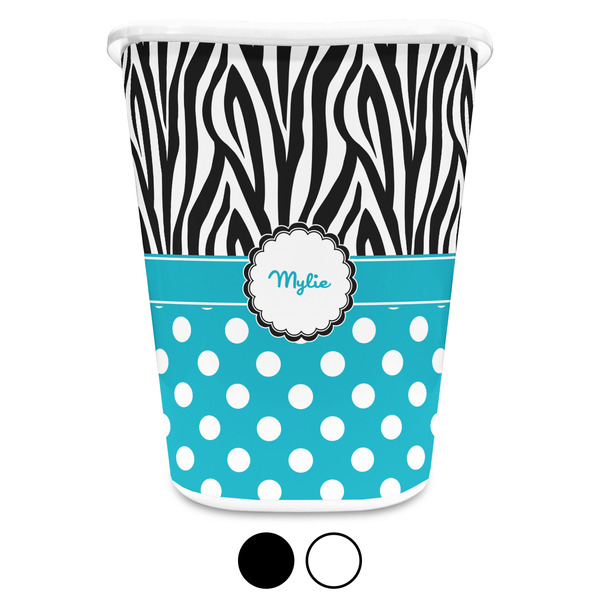 Dots & Zebra Custom Waste Basket