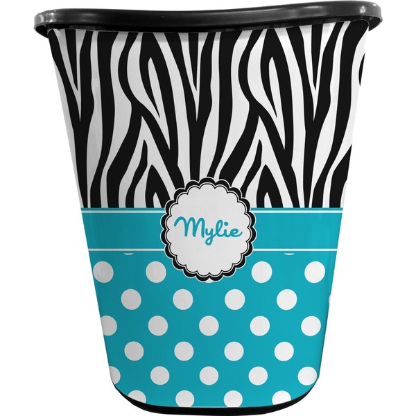 Dots & Zebra Waste Basket (Black)